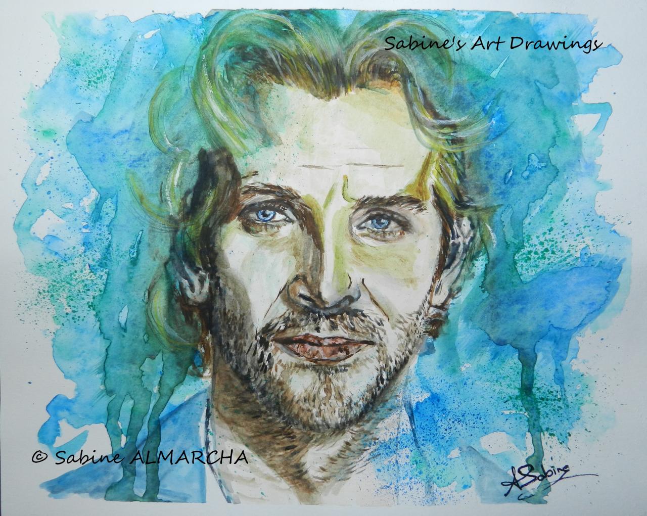 Portrait aquarelle - Bradley Cooper